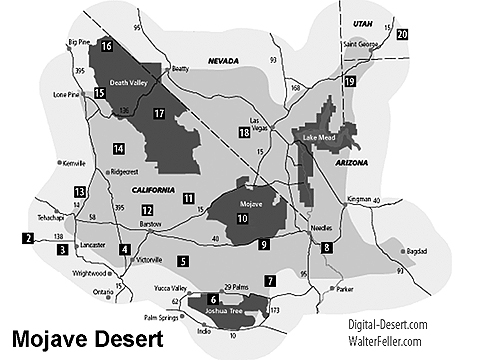 Map of Mojave Desert