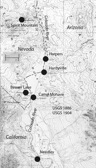 Map of Ft. Mohave in Mohave Valley area of Colorado River