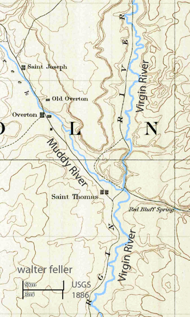 Map of Muddy and Virgin Rivers fork
