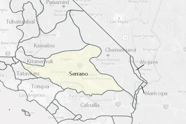 precontact Serrano Territorial map