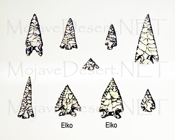 Illustration of Amargosa stone points and edge tools