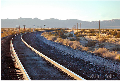photo of railroad in the Mojave National Preserve, California Mojave Desert