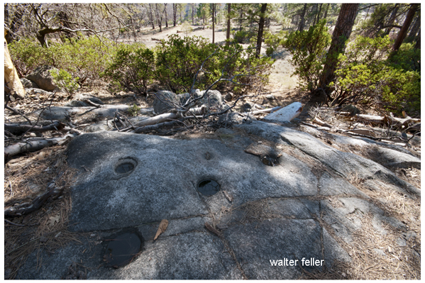 Communal grinding stone in San Bernardino Mountains
