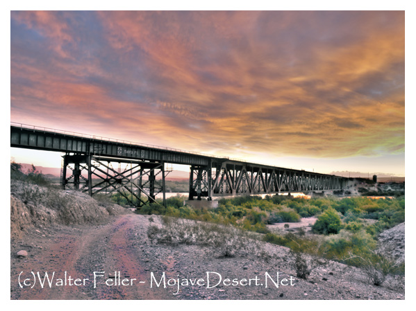 Railroad bridge crossing Colorado River between Topock Arizona and Needles, Ca.